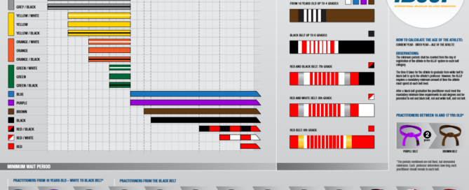 Chart of IBJJF adult Jiu Jitsu belt graduation system